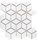 Mosaico a cubo in ceramica 3D bianco lucido piastrella da parete piastrella da bagno piastrella da cucina - MOS13OV-0101
