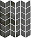 Piastrelle mosaico ceramica bianco diamante nero lucido onda alzatina cucina MOS13DS-0302_f | 10 tappetini mosaico