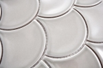 Piastrella di mosaico dipinta a mano in ceramica grigio ventaglio pietra grigio lucido MOS13-FS02_m