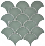 Piastrella di mosaico a ventaglio in ceramica a squame di pesce goccia di petrolio pastello piastrella WC piastrella bagno parete cucina - MOS13-FS18