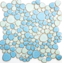 Mosaico di ciottoli Ciottoli in ceramica gocce turchese verde azzurro piastrelle doccia backsplash MOS12-0401