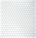 Pulsante mosaico LOOP rotondo bianco lucido parete cucina doccia BAGNO MOS10-0102