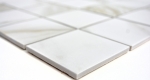Piastrella di mosaico dipinta a mano Calacatta bianco beige ceramica bagno MOS16-0112_m