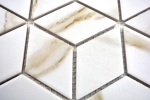 Mosaico decorato a mano in ceramica bianco diamante POV Calacatta piastrella da parete per bagno MOS13-0112_m