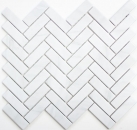 Mosaico a spina di pesce in ceramica effetto pietra bianca backsplash cucina MOS24-SO10