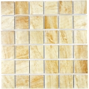 Piastrella a mosaico aspetto pietra naturale texture travertino beige giallo piastrella da parete MOS16-1202_f | 10 tappetini a mosaico