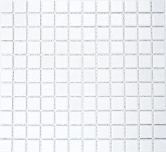 Mosaico ceramico bianco opaco per vasca da bagno Piastrella per cucina MOS18-0111