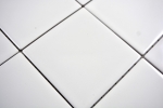 Piastrella di mosaico dipinta a mano in ceramica bianca lucida backsplash cucina MOS23-0101_m