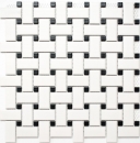 Cestino mosaico piastrelle ceramica bianco opaco nero backsplash piastrelle bagno piastrelle parete WC - MOS13-CBAS19