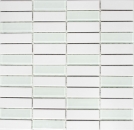 Rivestimento per vasca in ceramica a mosaico con aste in vetro bianco opaco MOS24-ST325_f