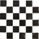 Piastrella di ceramica a mosaico bianco nero opaco backsplash a scacchiera MOS16-CD202