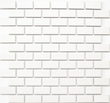 Rivestimento per bagno in mosaico composito in ceramica mattone bianco opaco MOS24-03WM