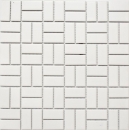 Piastrella a mosaico in ceramica mulino a vento bianco opaco rivestimento vasca MOS24-CWM07WM_f