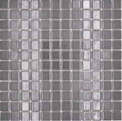 Mosaico ceramico in metallo grigio antracite grigio scuro Schermo doccia lucido MOS18D-0204
