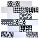 Metro Subway piastrelle retro grigio bianco nero ceramica lucida senza bisello MOS26M-0103
