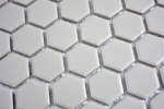 Piastrella di mosaico dipinta a mano in ceramica esagonale grigio chiaro non smaltata MOS11A-0202-R10_m