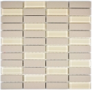 Piastrella di mosaico in ceramica aste beige chiaro non smaltato vetro mix doccia pavimento piastrelle bagno - MOS24-1212-R10