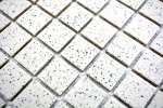 Piastrella a mosaico decorata a mano in ceramica crema bianca maculata non smaltata per piatto doccia MOS18-0103-R10_m