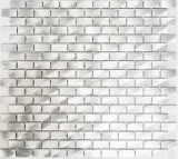 Piastrella a mosaico Alluminio argento Mattone piastrella backsplash parete cucina MOS48-0204