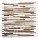 Mosaico alluminio beige marrone composito rame piastrelle backsplash cucina parete MOS49-A981