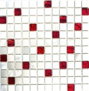 Mosaico parete posteriore alluminio alluminio vetro mosaico argento rosso MOS49-O301F_f