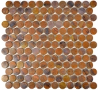Piastrella di rame Mosaico a bottoni marrone Piastrella per lalzatina della cucina MOS49-1506