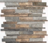 Piastrella di mosaico pietra naturale rame grigio ruggine composito parete rivestimento piastrelle parete backsplash cucina - MOS47-XSK565