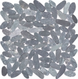 Ciottoli di fiume Ciottoli di pietra tagliati neri Grigio scuro antracite Piatto doccia Piastrella backsplash Cucina - MOS30-IN24