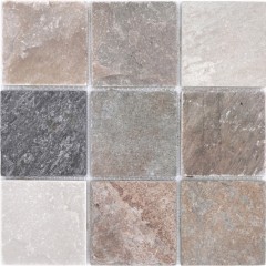 Quarzite pietra naturale mosaico piastrelle beige grigio parete pavimento doccia cucina splashback piastrelle backsplash bagno - MOS36-0210