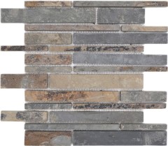 Piastrella di ardesia a mosaico pietra naturale mattone ruggine rustico rivestimento della cucina piastrella mosaico mat - MOS34-2525