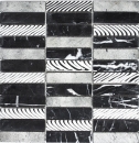 Piastrella di marmo mosaico pietra naturale rettangolare striscia intaglio argento nero backsplash - MOS40-STN89