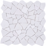 Mosaico di cava di marmo naturale pietra poligonale bianco rivestimento parete backsplash piastrelle cucina piastrelle - MOS44-0102