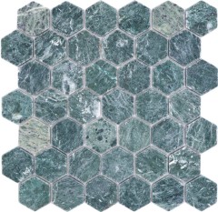 Piastrella di marmo a mosaico pietra naturale esagono verde antracite effetto pietra backsplash - MOS44-0210