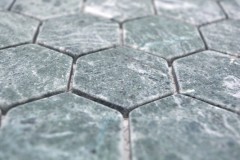 Campione a mano piastrelle di mosaico marmo pietra naturale esagono marmo verde MOS44-0210_m