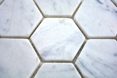 Campione a mano piastrella di mosaico marmo pietra naturale esagono marmo bianco Carrara look MOS44-0103_m