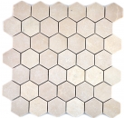 Piastrella di marmo a mosaico pietra naturale beige crema vaniglia esagono backsplash parete piastrelle bagno - MOS42-1212