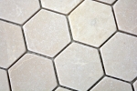 Piastrella di mosaico dipinta a mano marmo pietra naturale beige esagono marmo Botticino Anticato MOS42-1212_m