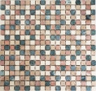 Mosaico di marmo pietre naturali crema beige rosso verde casuale mini piastrelle quadrate backsplash bagno - MOS38-1204
