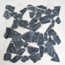 Piastrella a mosaico marmo pietra naturale bianco nero frattura Ciot Nero Bianco MOS44-0204_f