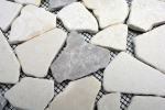 Piastrella di mosaico dipinta a mano marmo pietra naturale grigio beige cava Ciot Grey Botticino MOS44-0108_m
