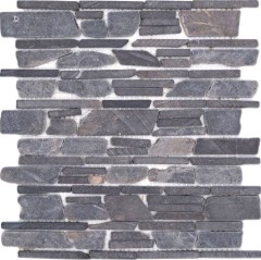 Mosaico di marmo pietra naturale grigio antracite mattone mosaico mattone legame piastrelle backsplash parete - MOS40-0210