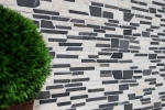 Piastrella di mosaico dipinta a mano marmo pietra naturale beige nero mattone mosaico BianconeJava MOS40-0205_m
