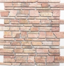 Mosaico di marmo pietra naturale rosso mattone mosaico Rossoverona mattone legame piastrelle backsplash muro rivestimento - MOS40-0220