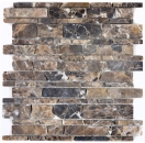 Mosaico di marmo pietra naturale beige marrone scuro mosaico mattone legame Castanao piastrelle backsplash bagno - MOS40-13-285