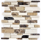 Mosaico di marmo pietra naturale beige marrone crema mattone mosaico Castanao mattone legame piastrelle backsplash cucina - MOS40-12-295