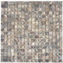 Mosaico di marmo pietra naturale beige chiaro marrone scuro mix mini quadrato piastrelle backsplash rivestimento bagno - MOS38-1313