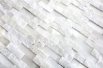 Piastrella di mosaico dipinta a mano marmo pietra naturale Brick Splitface bianco 3D piccolo MOS40-3D11_m