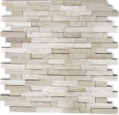 Muro di marmo a mosaico in pietra naturale mattone grigio chiaro a strisce piastrelle backsplash muro - MOS40-3D20