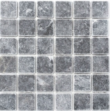 Piastrella di marmo mosaico pietra naturale nero nero antracite grigio scuro piastrelle backsplash muro piastrelle bagno - MOS36-0404