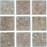 Piastrella Travertino pietra naturale Noce marrone pietra naturale piastrella aspetto antico piatto doccia doccia parete cucina piastrella - MOSF-45-46116